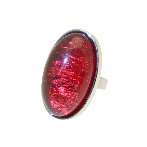 Miss Milly Red Adjustable Resin Statement Ring