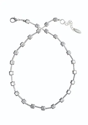Hot Tomato Silver Box Chain Necklace