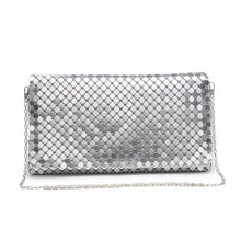 Load image into Gallery viewer, Silver Clutch with Strap
