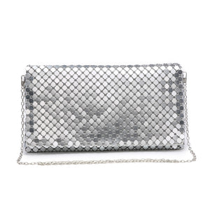 Silver Clutch with Strap