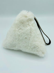 Jayley Faux Fur Pyramid Bag Cream