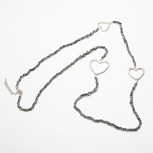 Long Crystal Heart Necklace