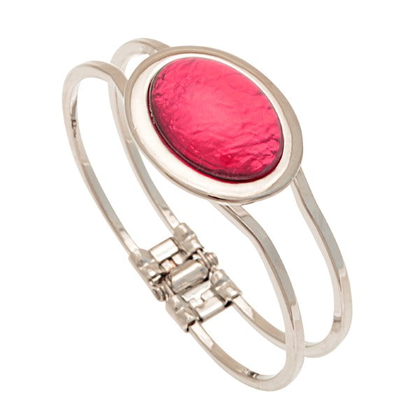 Miss Milly Pink Foil Resin Hinged Bangle