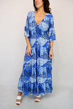 Load image into Gallery viewer, Multi Print Shirring V-Neck Maxi Dress
