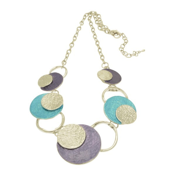 Miss Milly Bold Blue Disc Necklace