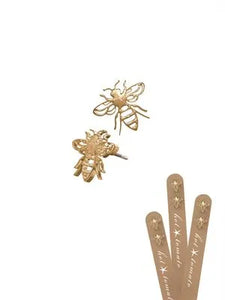 Beau Bee Studs Worn Gold