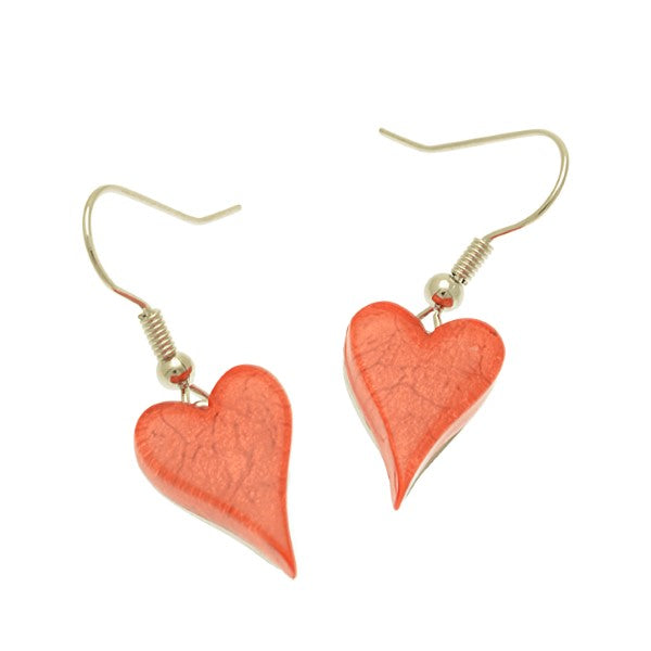 Miss Milly Coral Heart Earrings