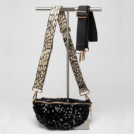 Sequin Crossbody Bag Black