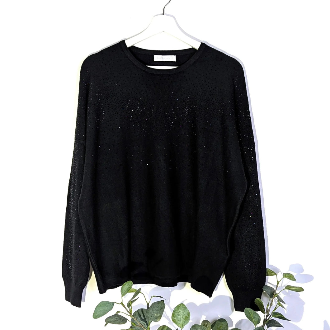 Black Luxe Crystal Jumper