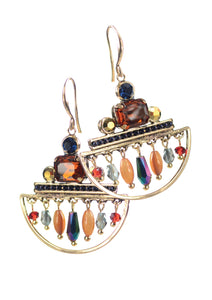 Hot Tomato Bateau Rocks & Drops - Old Gold/Multi Earrings