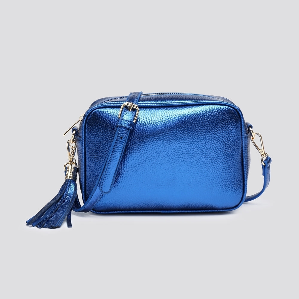 Metallic Blue Camera Bag