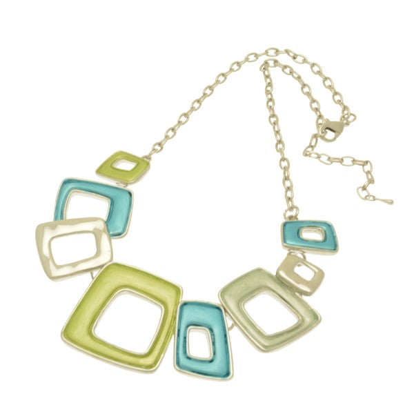 Miss Milly Turquoise and Green Oblong Necklace