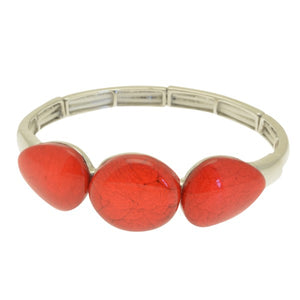 Red Marble Resin Elasticated Bracelet