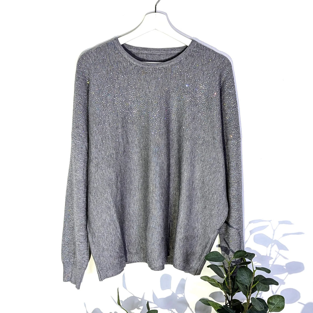 Grey Subtle Crystal Jumper