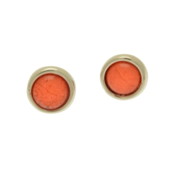 Miss Milly Coral Marble Stud Earrings