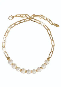 Hot Tomato Nine In A Line Pearl Necklace