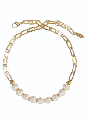 Hot Tomato Nine In A Line Pearl Necklace
