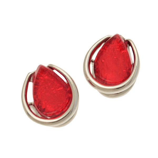 Miss Milly Red Resin Nugget Earrings