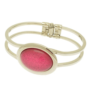 Miss Milly Pink Marble Resin Hinged Bangle