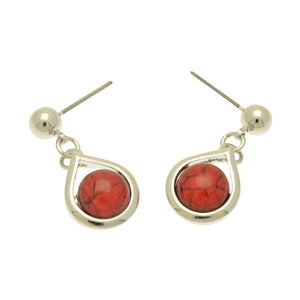 Miss Milly Dark Red Resin Bead Earrings