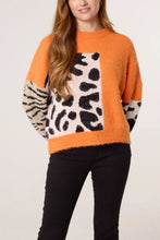 Load image into Gallery viewer, Orange Multi Animal Design Knit Jumper

