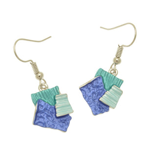 Miss Milly Blue Quadrilateral Earrings