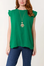 Load image into Gallery viewer, Necklace Frill Sleeve Top Jade
