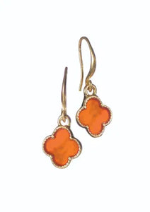 Hot Tomato Byzantine Cross Drop Mango Earrings