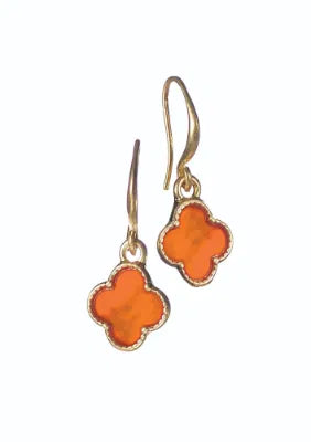 Hot Tomato Byzantine Cross Drop Mango Earrings