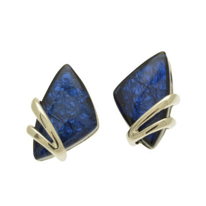 Miss Milly Blue Polygon Earrings