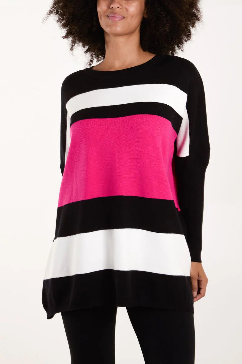 Multi Stripe Colour Block Jumper