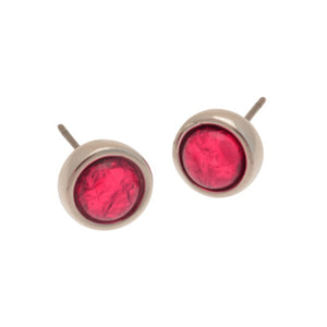 Miss Milly Red Foil Stud Earrings