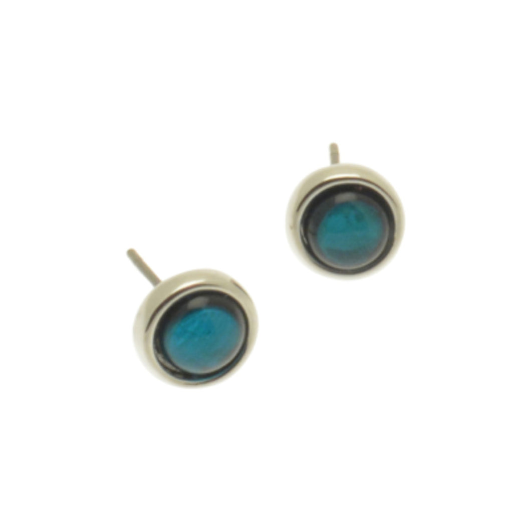 Miss Milly Turquoise Foil Resin Stud Earrings