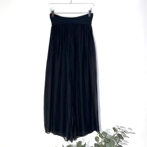 Straight Chiffon Effect Trousers Black