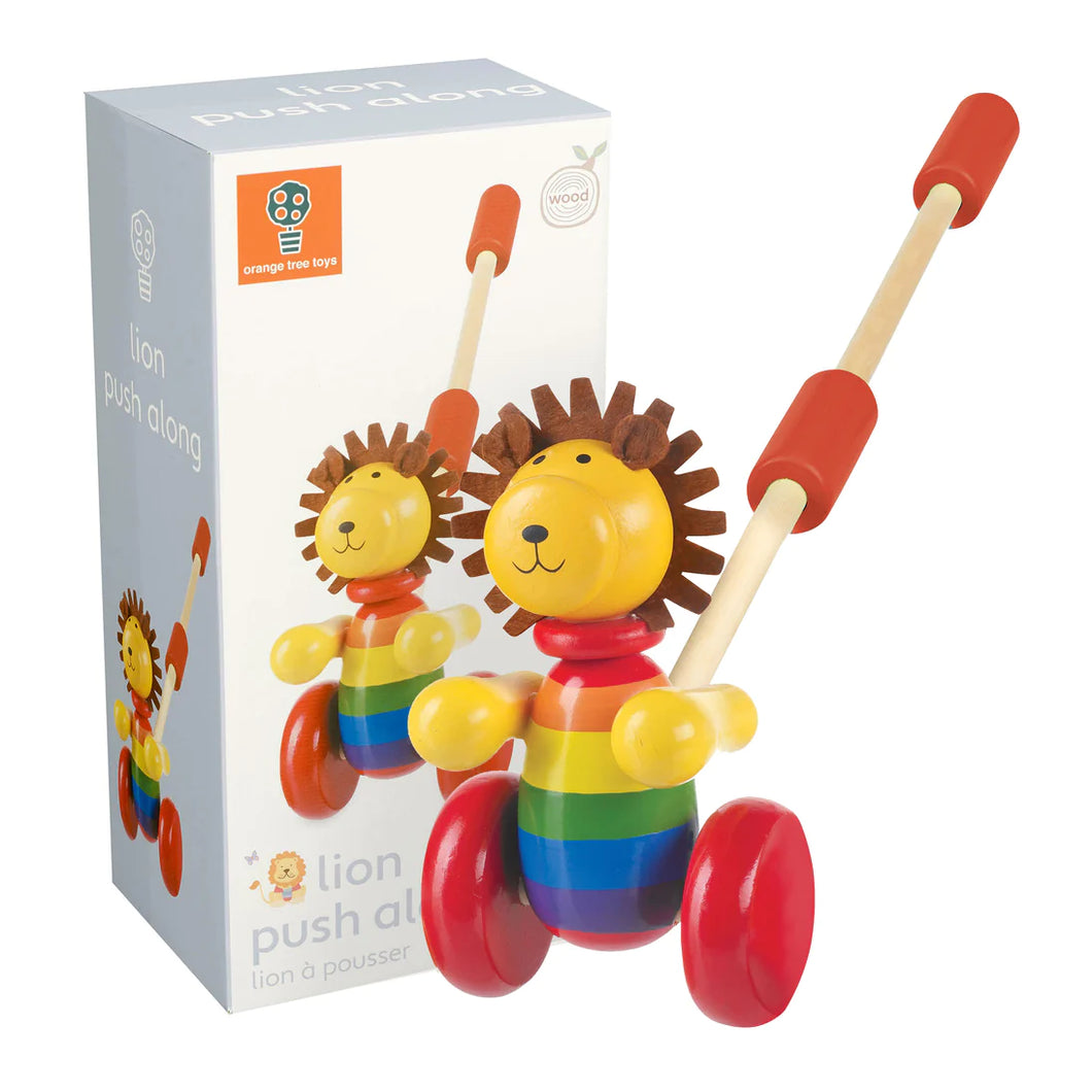 Orange Tree Wooden Lion Push Along