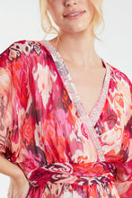 Load image into Gallery viewer, Embellished V Neck Baroque Print Maxi Dress
