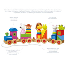 Load image into Gallery viewer, Orange Tree Wooden Animal Puzzle Train
