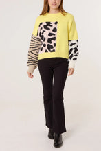 Load image into Gallery viewer, Yellow Multi Animal Design Knit Jumper

