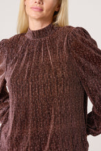 Load image into Gallery viewer, Bronze Diamante Shoulder Pad Puffball Top
