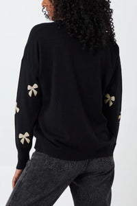 Glitter Bows Crewneck Jumper