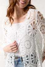 Load image into Gallery viewer, Tie Front Multi Crochet Cardigan White
