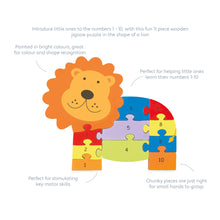 Load image into Gallery viewer, Orange Tree Wooden Lion Number Puzzle
