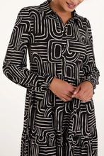 Load image into Gallery viewer, Abstract Geometric Button Front Stretch Dress
