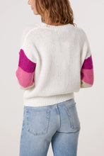 Load image into Gallery viewer, Colourful Floral Embroidery Striped Jumper Pink
