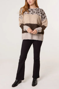 Chocolate Animal Colour Block Knit Jumper