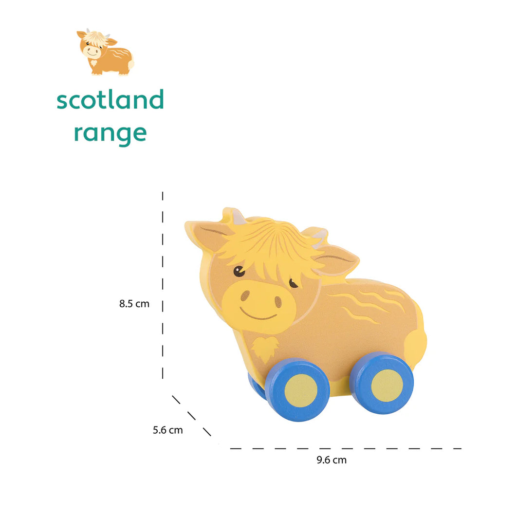 Highland Cow First Push Toy - Orange Tree Toys