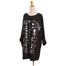 Load image into Gallery viewer, Black Ladies Loose Fit Foil T-Shirt
