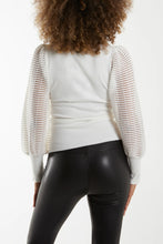 Load image into Gallery viewer, Mesh Puff Sleeve Jumper Ivory
