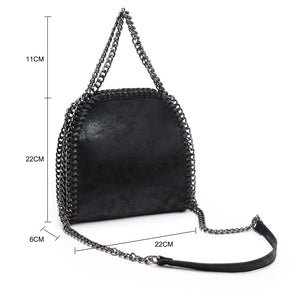 Cross Body Mini Tote With Chain Cross