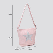 Load image into Gallery viewer, Black Soft Cross Body Star Bag
